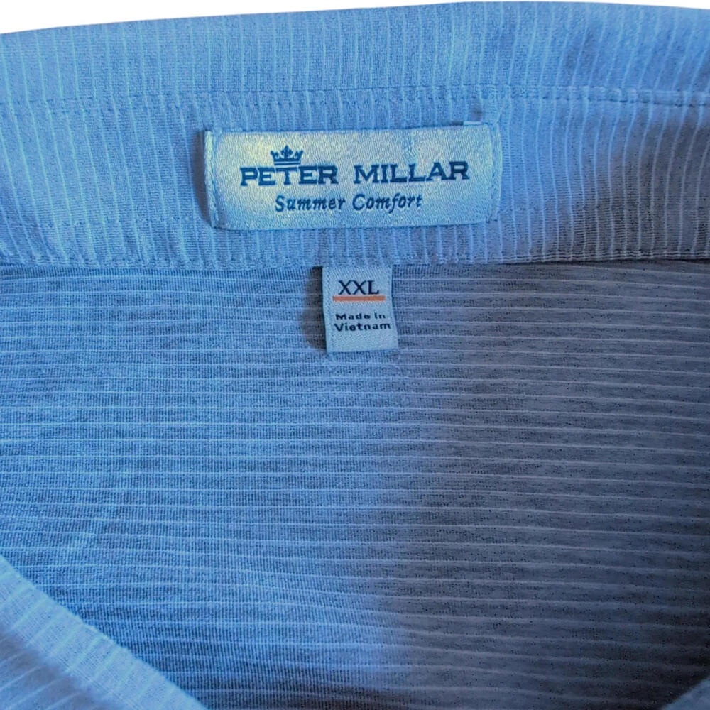 Peter Millar Polo Shirt Mens 2XL Blue Summer Comfort Golf 2021 Invitational - Picture 3 of 8